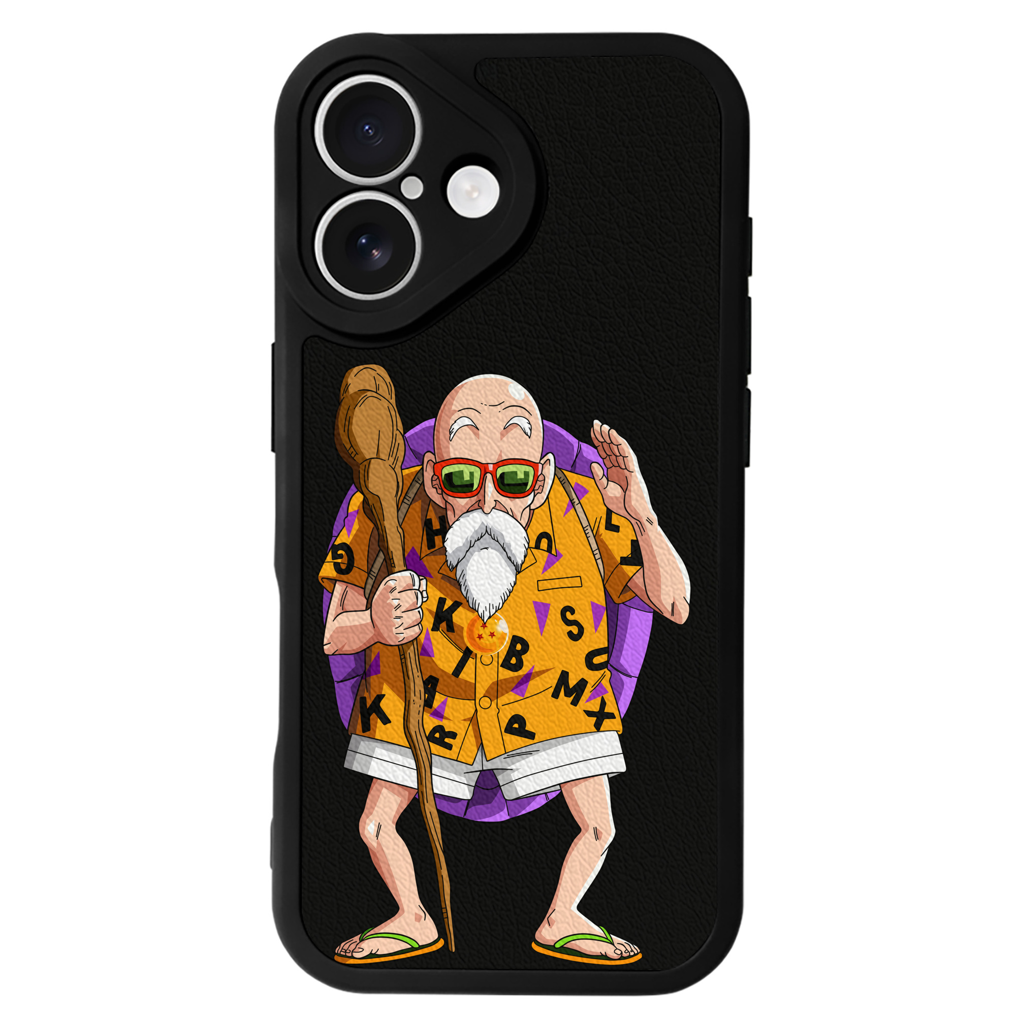 （画像用） ドラゴンボール 亀仙人（かめせんにん） DRAGON BALL Master Roshi Kame Sennin 【iPhone 16シリーズ対応】シリコンスマホケース（レザー調） 材質：シリコン